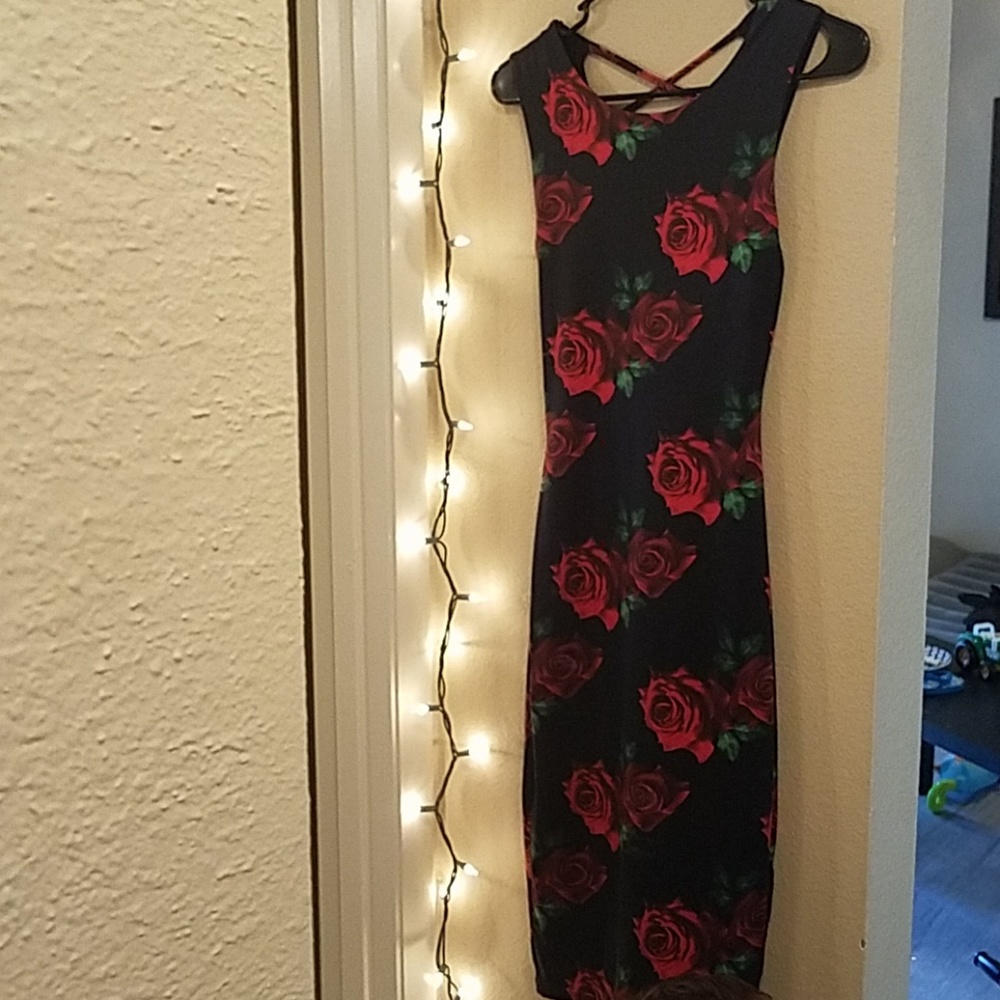 Polyester and spandex dress